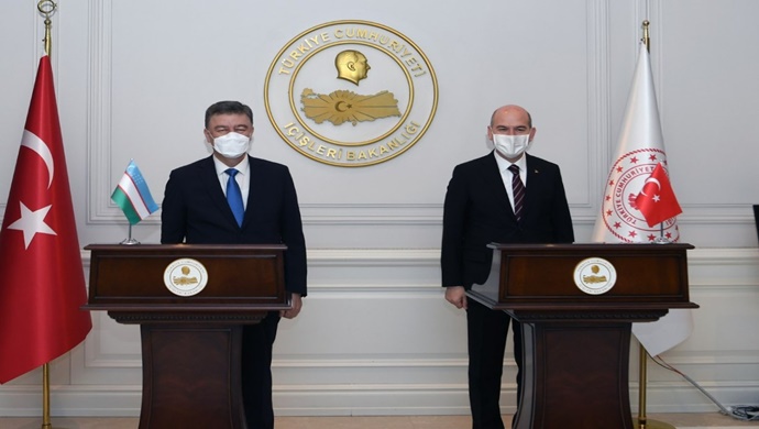 Bakan Soylu Özbekistan Cumhuriyeti İçişleri Bakanı Sn. Pulat Bobojonov İle Bir Araya Geldi