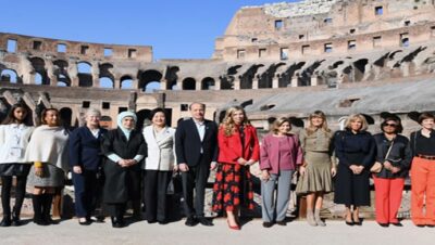 Emine Erdoğan, G20 Liderler Zirvesi’nin yapıldığı Roma’da lider eşleriyle bir araya geldi