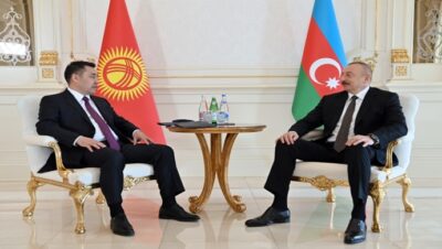 Президент Садыр Жапаров встретился с Президентом Азербайджана Ильхамом Алиевым в формате тет-а-тет