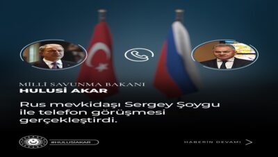 Millî Savunma Bakanı Hulusi Akar, Rusya Savunma Bakanı Sergey Şoygu ile Telefonda Görüştü