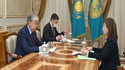 Глава государства принял председателя Агентства по регулированию и развитию финансового рынка Мадину Абылкасымову