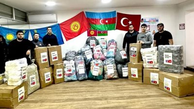 Bişkekdəki icmamız Türkiyəyə humanitar yardım göndərib