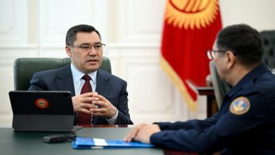 Президент Садыр Жапаров принял министра чрезвычайных ситуаций Бообека Ажикеева