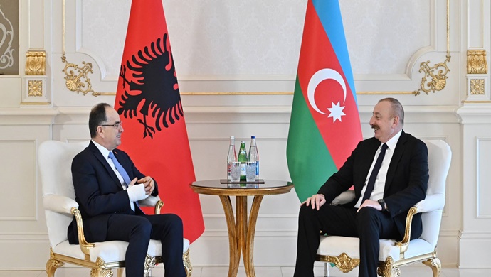 İlham Əliyev Albaniya Prezidenti Bayram Beqay ilə görüşüb
